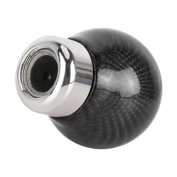 Car Carbon Fiber Pattern Gear Shift Knob Round Modified Gear Shift Head (Black) - Image 4