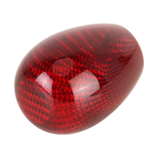 Car Carbon Fiber Pattern Gear Shift Knob Short Style Duck Egg Type Automatic Gear Head (Red) - Image 3