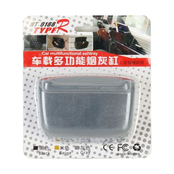 HT-0188 Car Air Outlet Ashtray Storage Box Auto Side Door Hanging Garbage Glove Box (Grey) - Image 6