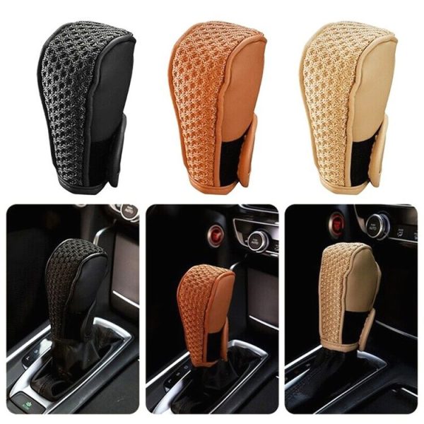 Universal Car PU + Ice Silk Gear Shift Knob Protective Cover (Brown) - Image 2