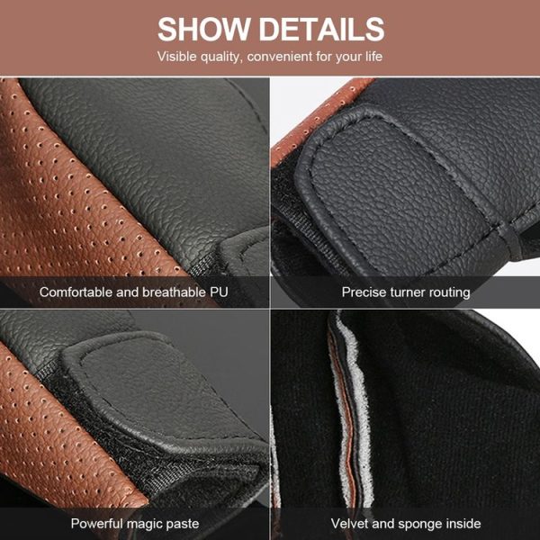 Universal Car PU Leather Gear Shift Knob Protective Cover (Black) - Image 6