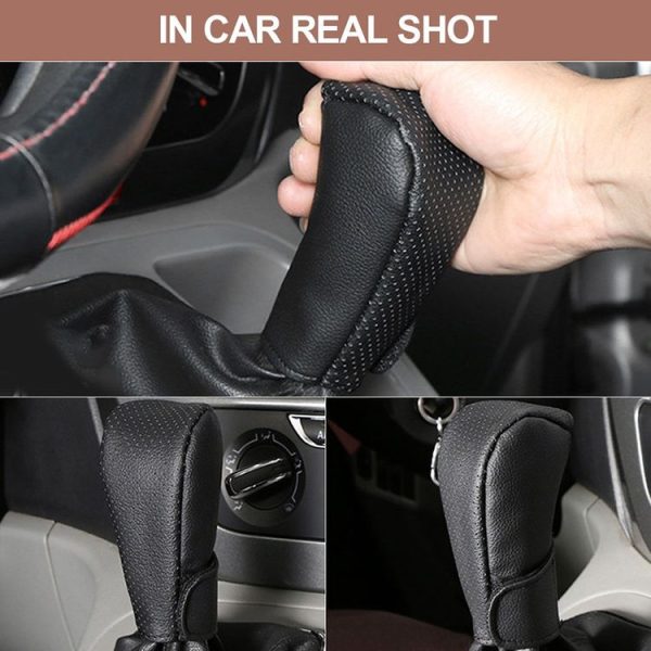 Universal Car PU Leather Gear Shift Knob Protective Cover (Black) - Image 8