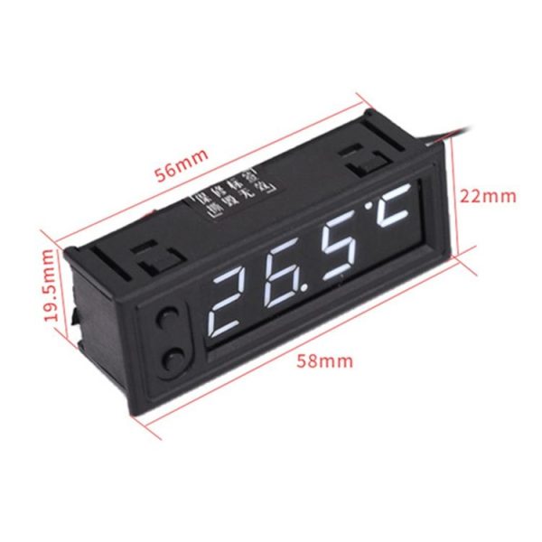 3 in 1 DC5-50V Car High-precision Electronic LED Luminous Clock + Thermometer + Voltmeter (Red) - Image 4