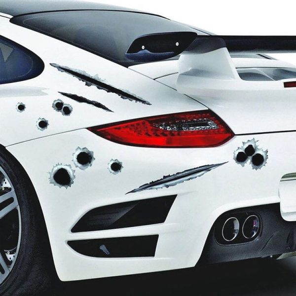 Car PVC Self-adhesive Bullet Hole Scratch Personalized Stickers - Image 5