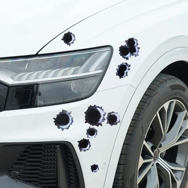 Car PVC Self-adhesive Bullet Hole Scratch Personalized Stickers - Image 6