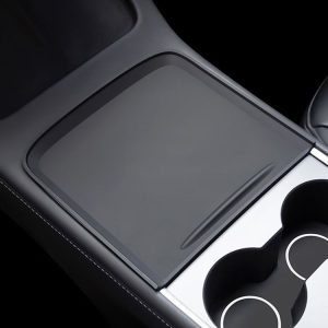 Tesla Model 3 / Y Car Center Console Silicone Anti-slip Protective Mat (Black)