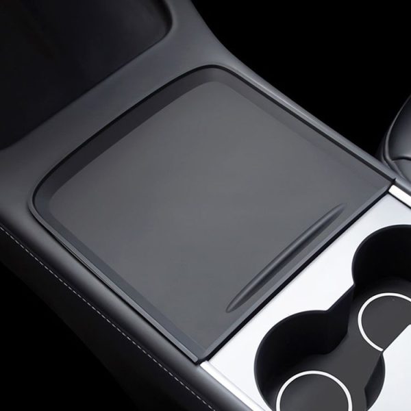 Tesla Model 3 / Y Car Center Console Silicone Anti-slip Protective Mat (Black)