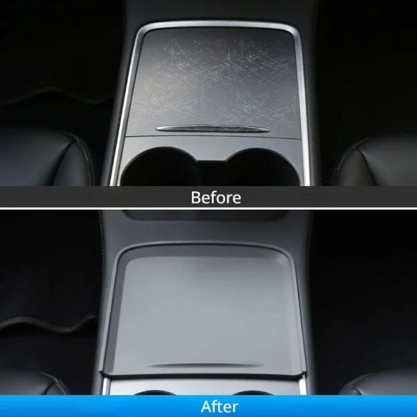 Tesla Model 3 / Y Car Center Console Silicone Anti-slip Protective Mat (Black) - Image 6