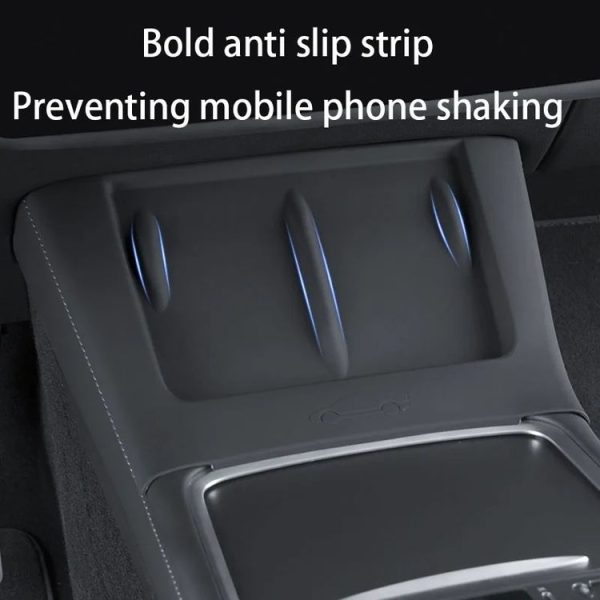 Tesla Model 3 / Y Car Center Console Phone Wireless Charging Silicone Anti-slip Mat (White) - Image 4