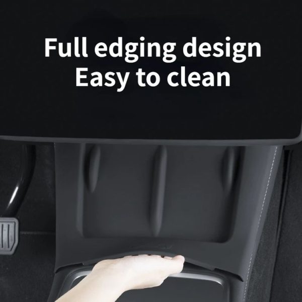 Tesla Model 3 / Y Car Center Console Phone Wireless Charging Silicone Anti-slip Mat (White) - Image 5