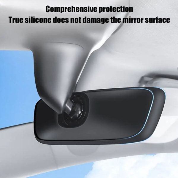 Tesla Model 3 / Y Car Interior Rearview Mirror Silicone Protective Cover (White) - Image 5