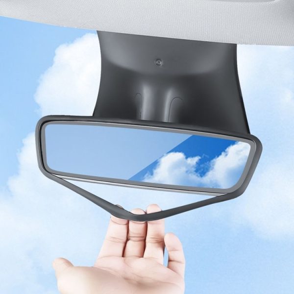 Tesla Model 3 / Y Car Interior Rearview Mirror Silicone Protective Cover (White) - Image 7