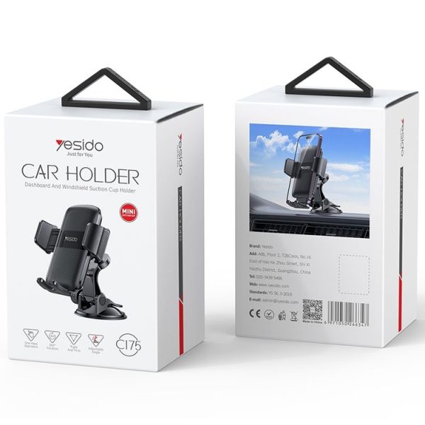 Yesido C175 Mini Suction Cup Type Mechanical Phone Clip Car Holder - Image 11
