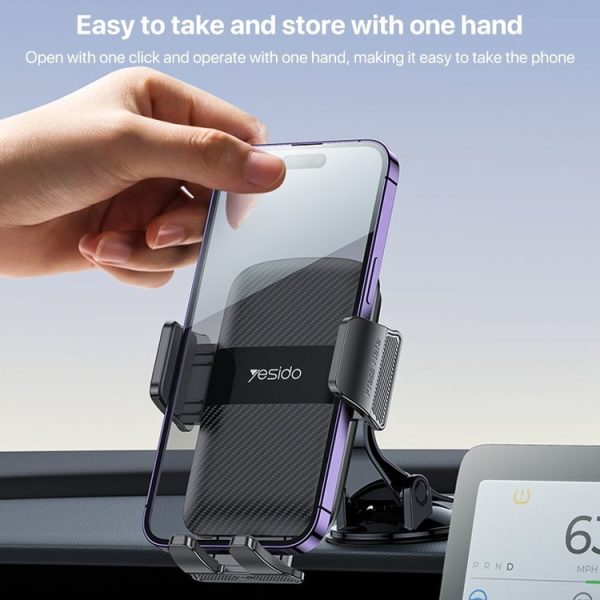Yesido C175 Mini Suction Cup Type Mechanical Phone Clip Car Holder - Image 5