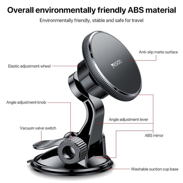 Yesido C177 Mini Suction Cup Type Magsafe Magnetic Car Holder - Image 2