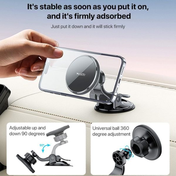 Yesido C177 Mini Suction Cup Type Magsafe Magnetic Car Holder - Image 5