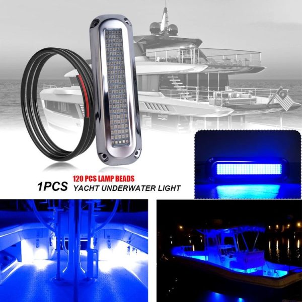 Ship / Yacht 10-30V 120LEDs Waterproof Stainless Steel Underwater Light (Blue Light) - Image 4