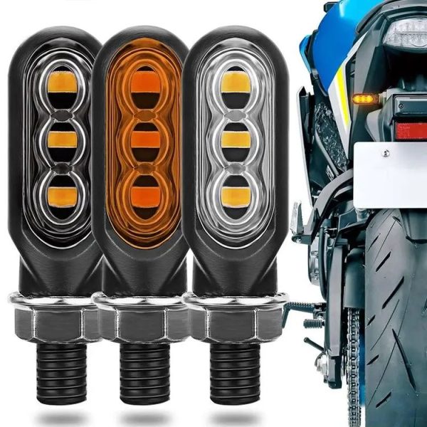 2pcs 12V 3LEDs Motorcycle Mini Water Turn Signal Light (Transparent) - Image 2