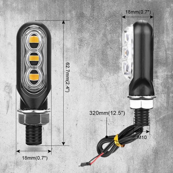 2pcs 12V 3LEDs Motorcycle Mini Water Turn Signal Light (Transparent) - Image 3