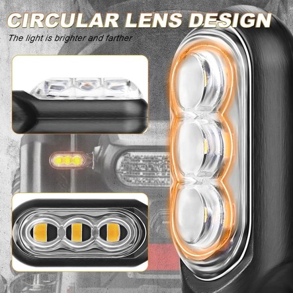 2pcs 12V 3LEDs Motorcycle Mini Water Turn Signal Light (Transparent) - Image 4