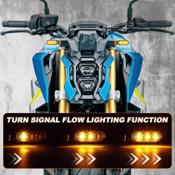 2pcs 12V 3LEDs Motorcycle Mini Water Turn Signal Light (Transparent) - Image 5