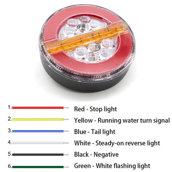 4 inch 24V Truck LED Flowing Water Taillight - Image 3