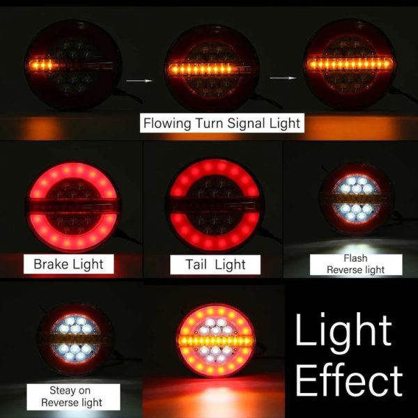 4 inch 24V Truck LED Flowing Water Taillight - Image 6