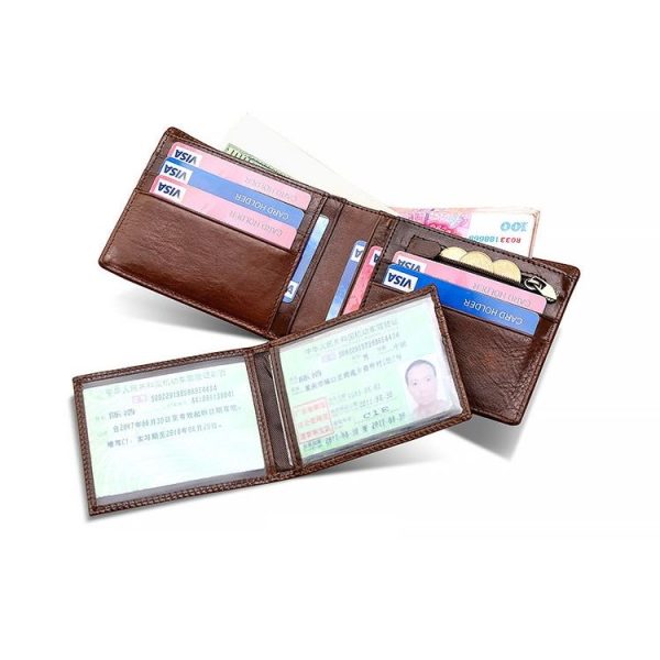 8016 Retro Cowhide Leather Multiple Card Slots Wallet for Men, with Removable Card Holder - Image 4