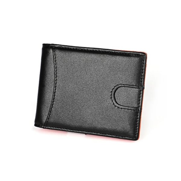 9606 Cowhide Leather Anti-magnetic RFID Multiple Card Slots Wallet for Men, with Zipper Bag (Black) - Image 2