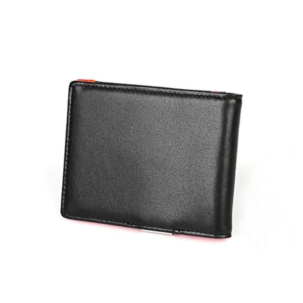 9606 Cowhide Leather Anti-magnetic RFID Multiple Card Slots Wallet for Men, with Zipper Bag (Black) - Image 3