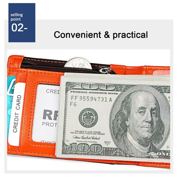 9606 Cowhide Leather Anti-magnetic RFID Multiple Card Slots Wallet for Men, with Zipper Bag (Black) - Image 8