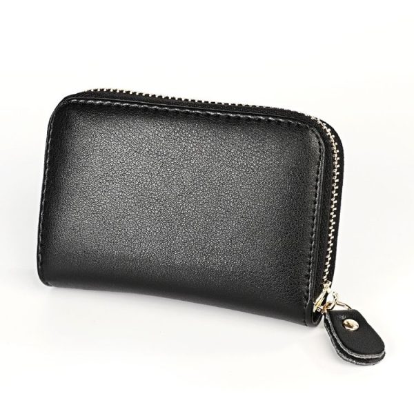 KB152 Butterfly Pattern Zipper Cowhide Leather Organ Shape Multiple Card Slots Anti-magnetic RFID Wallet for Ladies (Colour) - Image 3