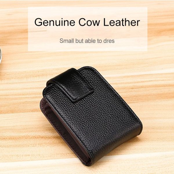 KB189 Vertical Cowhide Leather Organ Shape Multiple Card Slots Anti-magnetic RFID Wallet for Ladies, with Transparent Window (Purple) - Image 7