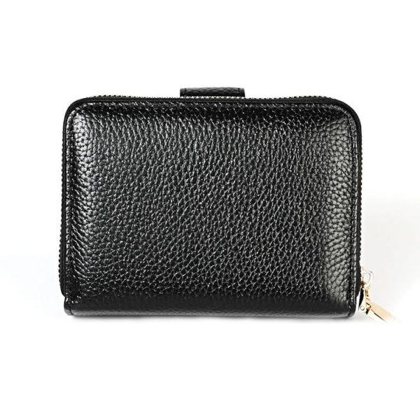 KB192 Buckle Zipper Cowhide Leather Organ Shape Multiple Card Slots Anti-magnetic RFID Wallet Clutch Bag for Men (Black) - Image 3
