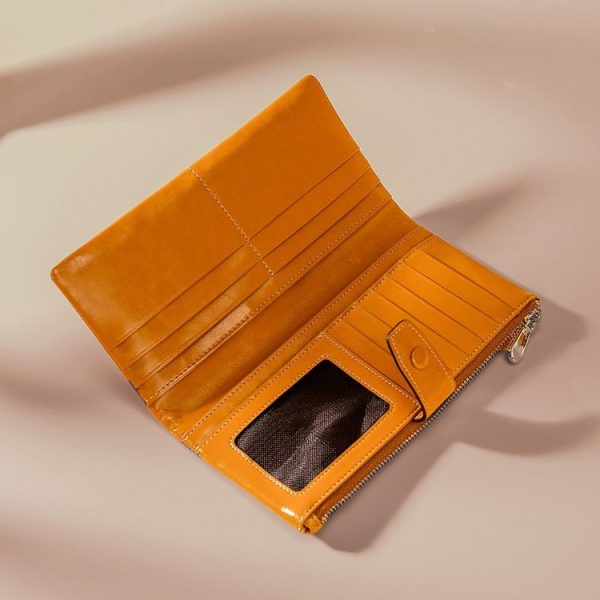 TP-189 Oilskin Leather Multi-functional Zipper RFID Leather Wallet (Purple) - Image 3