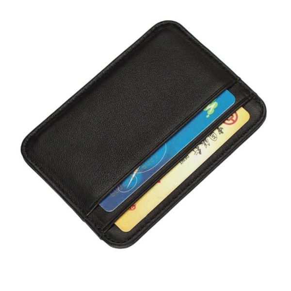C1712H2 Sheepskin Ultra Thin Mini Convenient Card Case (Black) - Image 2