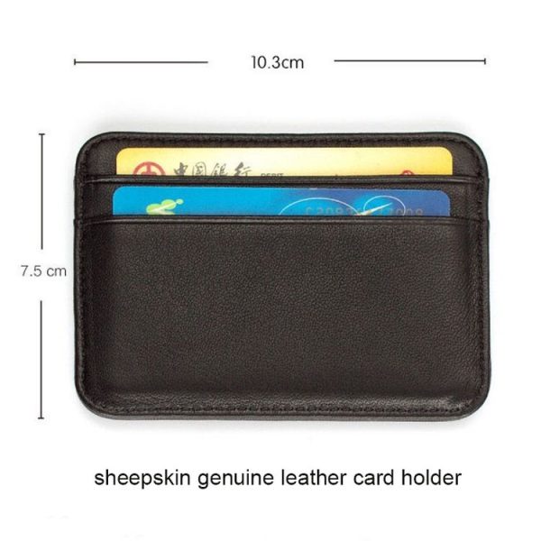 C1712H2 Sheepskin Ultra Thin Mini Convenient Card Case (Black) - Image 3