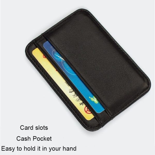 C1712H2 Sheepskin Ultra Thin Mini Convenient Card Case (Black) - Image 4