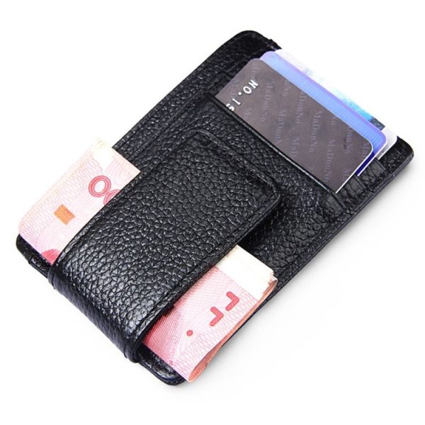 Cowhide Leather Solid Color Card Holder Wallet RFID Blocking Card Bag Protect Case with 3 Card Slots & Photo Frame, Size: 110*77*4mm (Magenta) - Image 4
