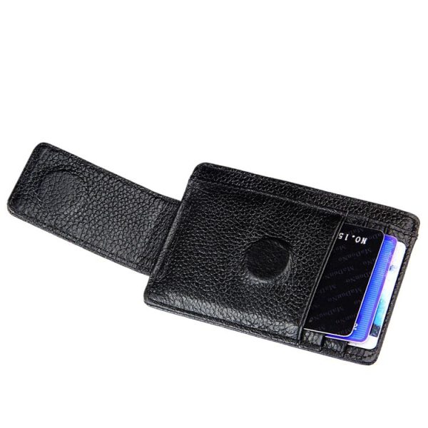 Cowhide Leather Solid Color Card Holder Wallet RFID Blocking Card Bag Protect Case with 3 Card Slots & Photo Frame, Size: 110*77*4mm (Magenta) - Image 5