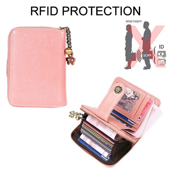 3522 Short Anti-magnetic RFID Wallet Multi-function Wallet for Ladies, with Card Slots (Yellow) - Image 4