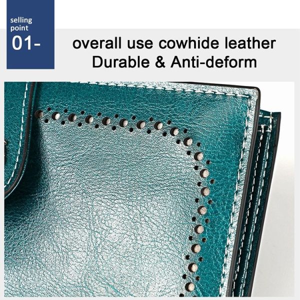 3526 Vintage Oil Wax Texture Large Capacity Long Multi-function Anti-magnetic RFID Wallet Clutch for Ladies (Brown) - Image 9