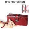 3555 Large Capacity Long Multi-function Anti-magnetic RFID Wallet Clutch for Ladies with Card Slots (Red) - Image 10