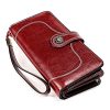 3555 Large Capacity Long Multi-function Anti-magnetic RFID Wallet Clutch for Ladies with Card Slots (Red) - Image 2