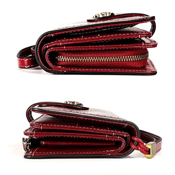 3555 Large Capacity Long Multi-function Anti-magnetic RFID Wallet Clutch for Ladies with Card Slots (Red) - Image 4