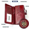 3555 Large Capacity Long Multi-function Anti-magnetic RFID Wallet Clutch for Ladies with Card Slots (Red) - Image 7