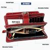 3555 Large Capacity Long Multi-function Anti-magnetic RFID Wallet Clutch for Ladies with Card Slots (Red) - Image 8