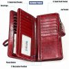 3555 Large Capacity Long Multi-function Anti-magnetic RFID Wallet Clutch for Ladies with Card Slots (Red) - Image 9