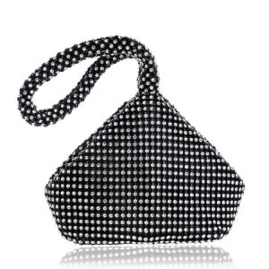 Women Fashion Banquet Party Diamond Handbag (Black)