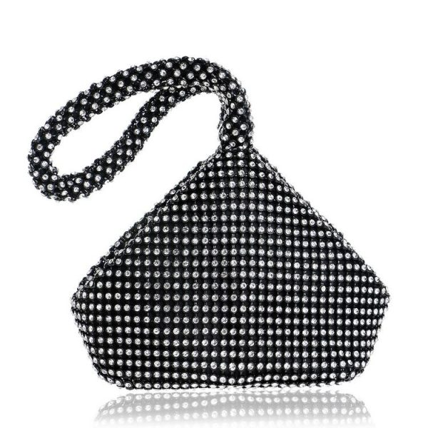 Women Fashion Banquet Party Diamond Handbag (Black)